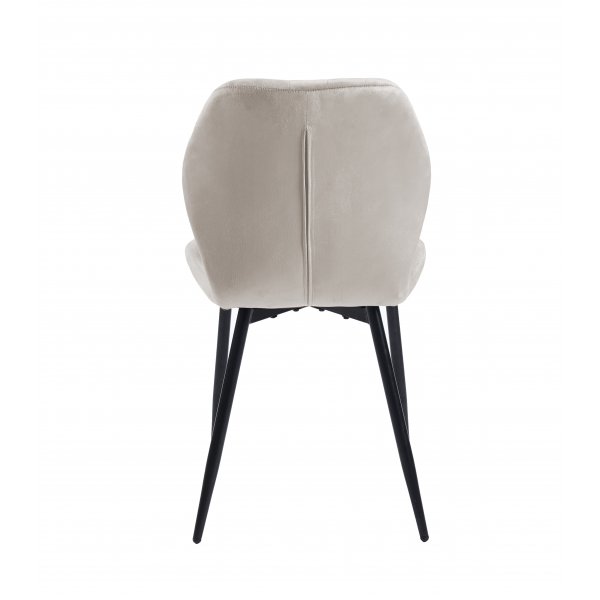 Matgrupp Sand� matbord �120cm i vit terazzo med 4st Santos matstol i beige velvet