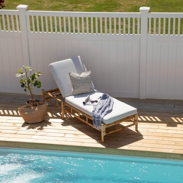 Bain de soleil en rotin - Gris/rotin Bain de soleil en rotin - Gris/rotin