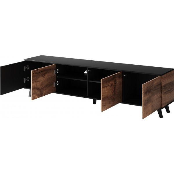 Banc Fate Media 200 cm - Chêne Wotan/noir Banc Fate Media 200 cm - Chêne Wotan/noir