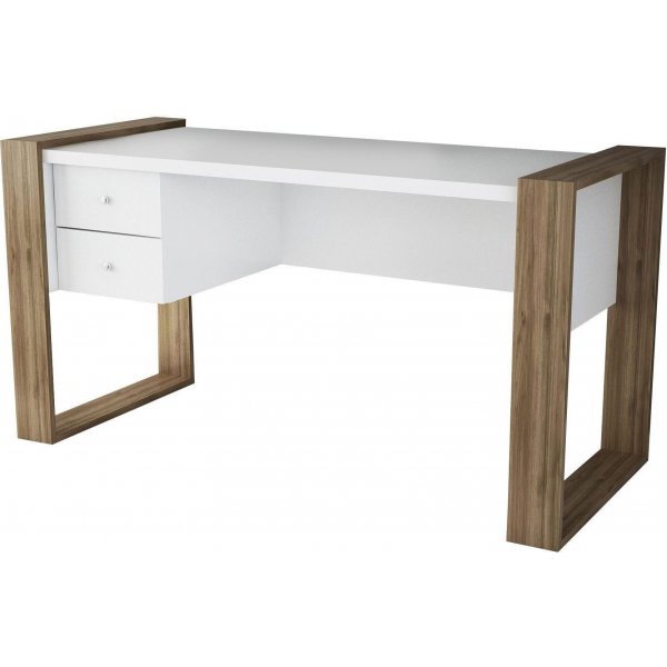 Lord skrivbord 158,4x60 cm - Vit/valnt
