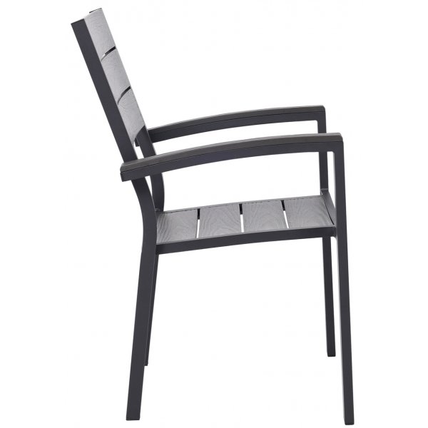 Matgrupp med 4 stolar och matbord 150 x 90 cm svart/gr - Las Vegas