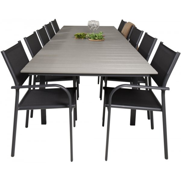 Levels utematgrupp med 10 st Santorini stolar - Svart/Grå Levels utematgrupp med 10 st Santorini stolar - Svart/Grå