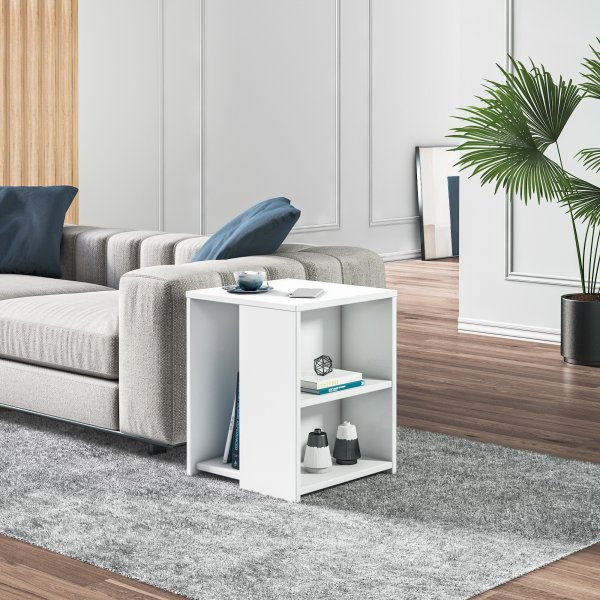 Romina sidobord 40 x 40 cm - Vit