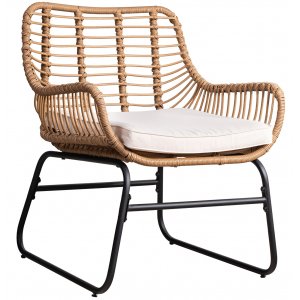 Utematstol Sommar i konstrotting Beige / Svart - 2 st Utematstol Sommar i konstrotting Beige / Svart - 2 st