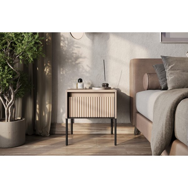 Trend sängbord - Beige/svart Trend sängbord - Beige/svart