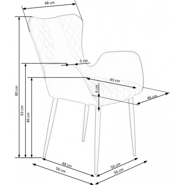 Chaise de salle  manger Cadeira 427 - Vert