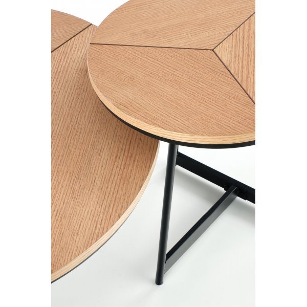 Table basse Polos 80 cm - Chne/noir