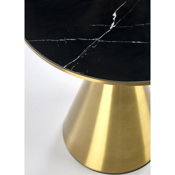 Tribeca soffbord Ø50 cm - Svart marmor/guld Tribeca soffbord Ø50 cm - Svart marmor/guld