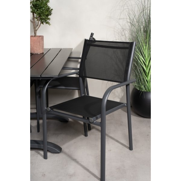 Denver utematgrupp med 4 st Santorini stolar - Svart