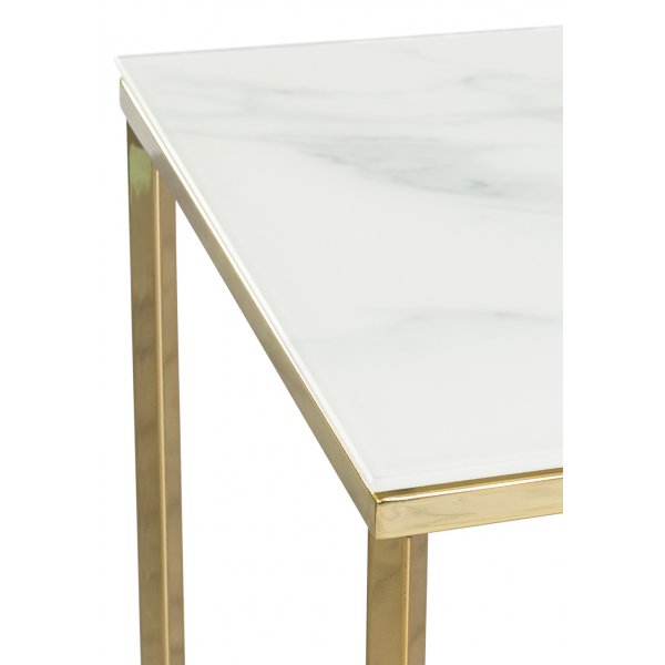 Palasso konsolbord 100 x 35 cm - Mssing / Ljus marmorering