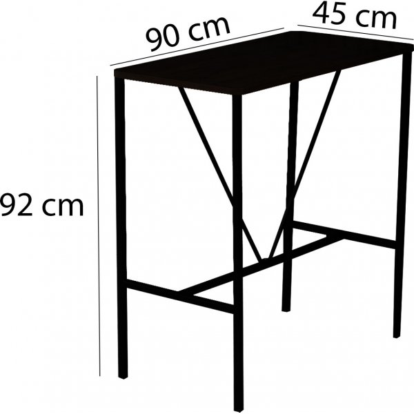 Nordic barbord 90 x 45 cm - Valnöt/svart Nordic barbord 90 x 45 cm - Valnöt/svart