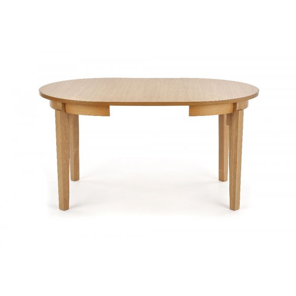 Ronde eikenhouten eettafel uitschuifbaar 100-200 cm