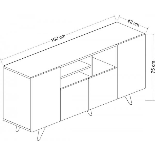 Buffet Sansa - Noyer/noir Buffet Sansa - Noyer/noir