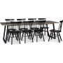 Edge 3.0 matgrupp 240x90 cm inkl 8 st Orust svarta pinnstolar - Gr Hgtryckslaminat (HPL)