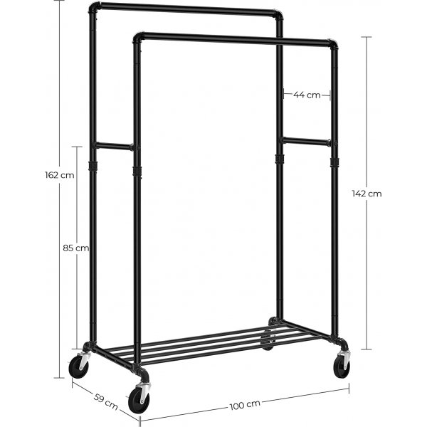 Lackey Duo kledingrek - Zwart