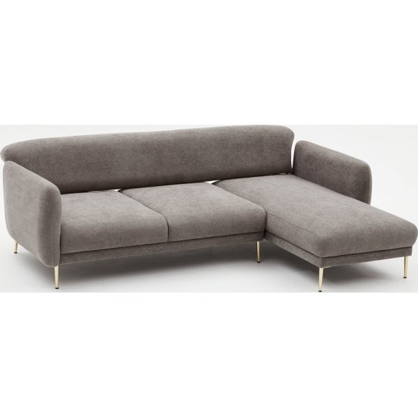 Canapé divan Simena droit - Gris/or Canapé divan Simena droit - Gris/or