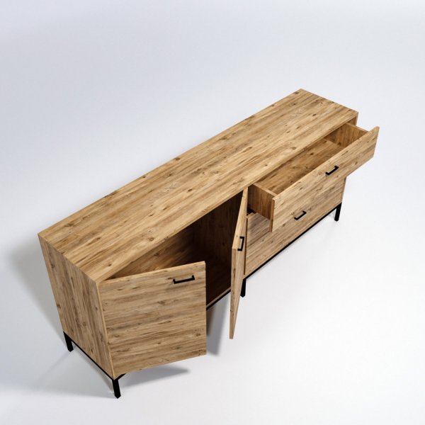 Buffet Riga - Chêne/noir Buffet Riga - Chêne/noir