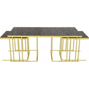 Set table basse Cuadrado 120x 60 cm - Noir/jaune