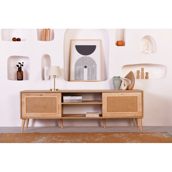 Banc multimédia Jota 180 cm - Chêne Banc multimédia Jota 180 cm - Chêne