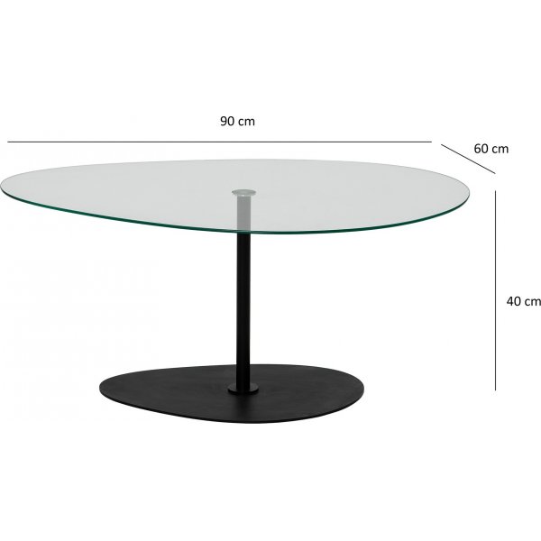 Table basse Porto 90 x 60 cm - Noir