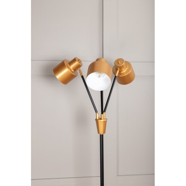 Semafor golvlampa - Svart/mssing