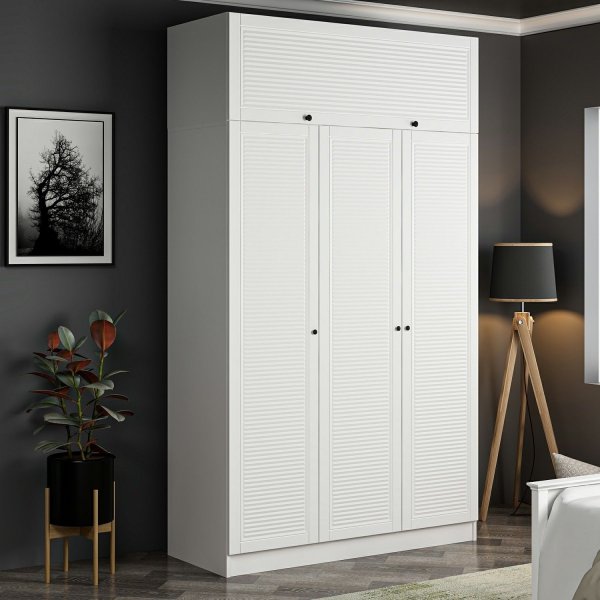 Armoire Minar 135 x 52 x 190 cm - Blanc Armoire Minar 135 x 52 x 190 cm - Blanc