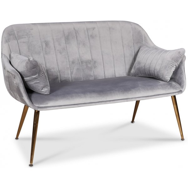 Flappy 2-sits soffa - Grå sammet / mässingsben Flappy 2-sits soffa - Grå sammet / mässingsben