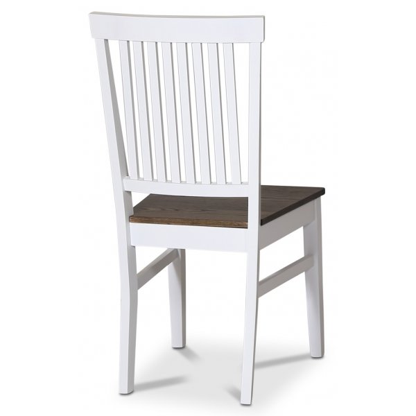 Skagen stoel met baleinen - Wit / Bruin geolied eikenhout