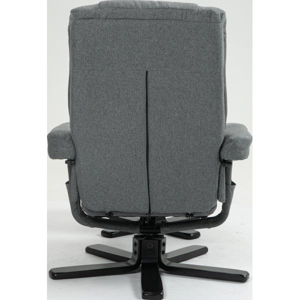 Relaxfauteuil met voetenbank grijs - Oslo Relaxfauteuil met voetenbank grijs - Oslo