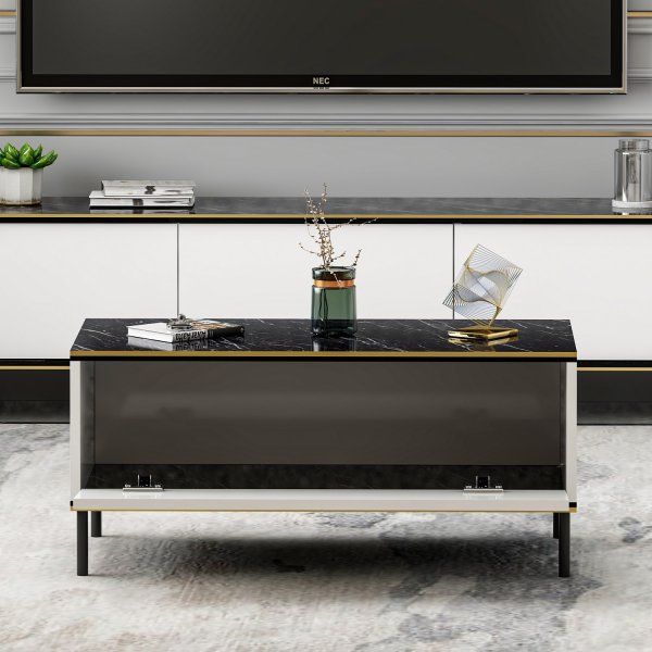 Table basse Emmi Blanc - 90 x 45 cm Table basse Emmi Blanc - 90 x 45 cm