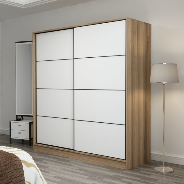 Kapusta garderob 180 cm - Brun/vit Kapusta garderob 180 cm - Brun/vit