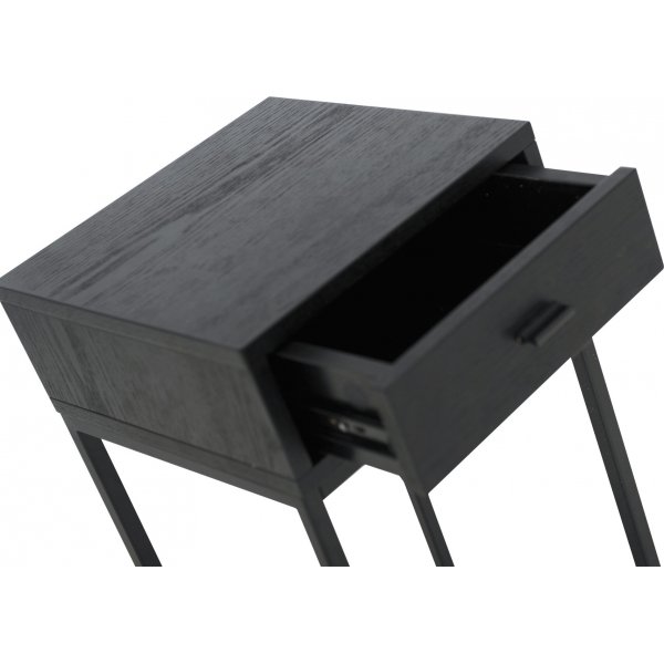 Regal sängbord - Svartlackad askfanér/svart Regal sängbord - Svartlackad askfanér/svart