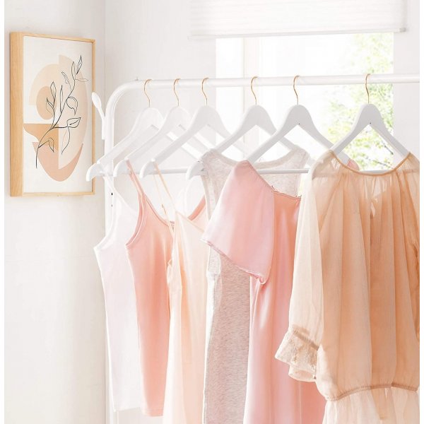 Klädgalge, trä, 44,5 cm, 20-pack - Vit/rosa Klädgalge, trä, 44,5 cm, 20-pack - Vit/rosa