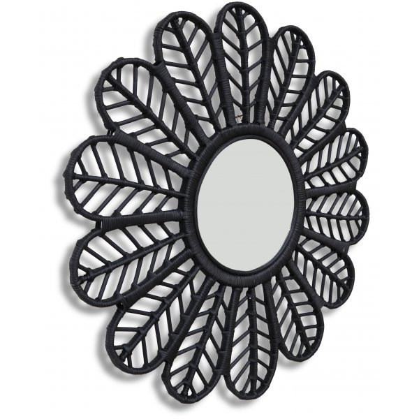 Peacock svart rund spegel �90 cm