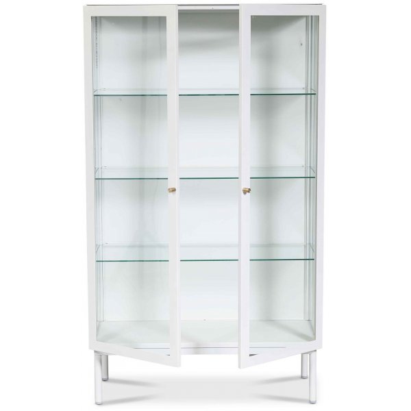 Revel vitrinskåp i plåt (highboard) - Vit / Klarglas Revel vitrinskåp i plåt (highboard) - Vit / Klarglas
