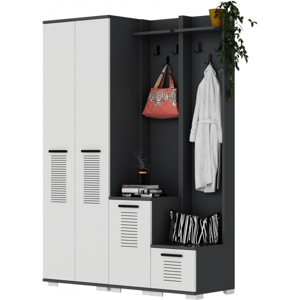 Cintre Asimo 130 x 44,6 x 183 cm - Anthracite/blanc Cintre Asimo 130 x 44,6 x 183 cm - Anthracite/blanc