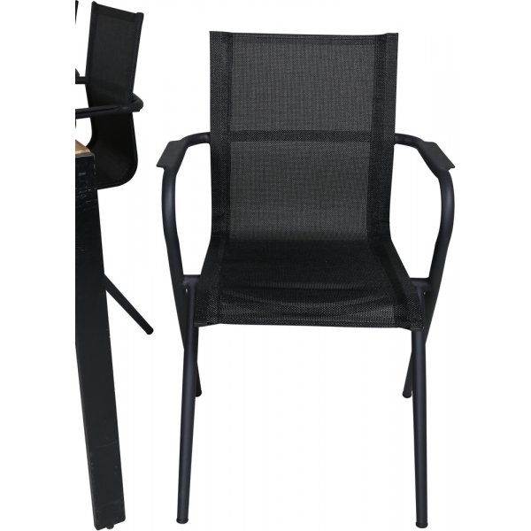 Bois utematgrupp med 6 st Alina stolar - Svart/Natur Bois utematgrupp med 6 st Alina stolar - Svart/Natur