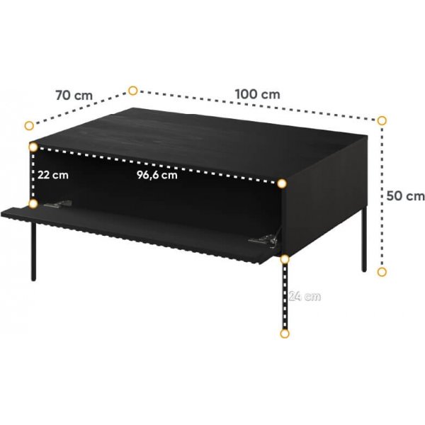 Table basse Tendance - Noir Table basse Tendance - Noir