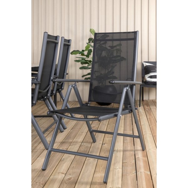 Texas utematgrupp med 6 st Break stolar - Svart/Gr/Natur