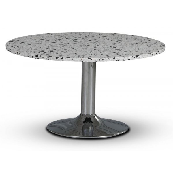 Empire matbord 85 cm - Terrazzo Cosmos / Kromad trumpetfot