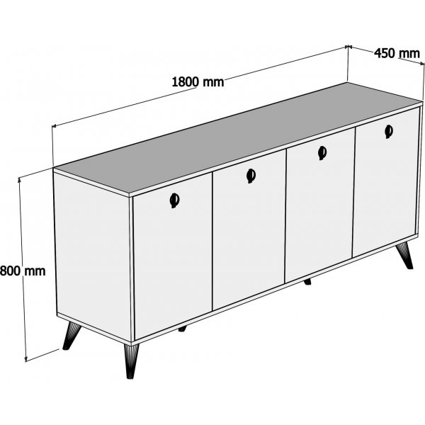 Buffet Elite - Noyer/blanc Buffet Elite - Noyer/blanc