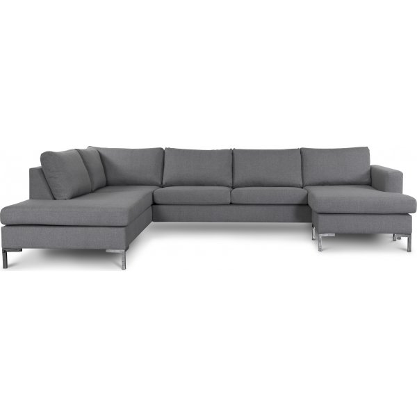 Nova U-soffa ljusgrtt tyg - Vnster + Flckborttagare fr mbler