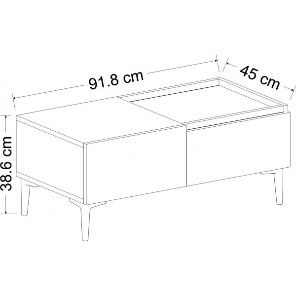 Table basse Mya Anthracite - 91,8 x 45 cm Table basse Mya Anthracite - 91,8 x 45 cm