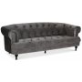 Chesterfield Oxford 3-sits soffa - Gr sammet