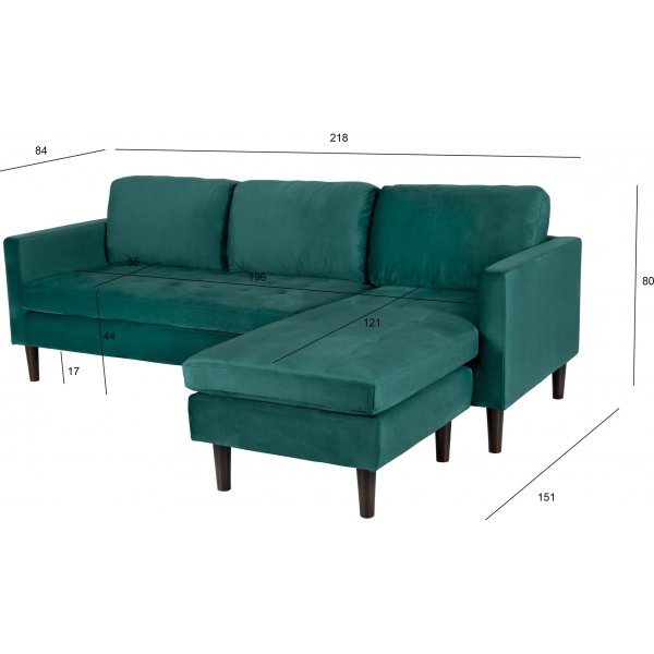 Canapé Divan vert 218 cm de large Canapé Divan vert 218 cm de large