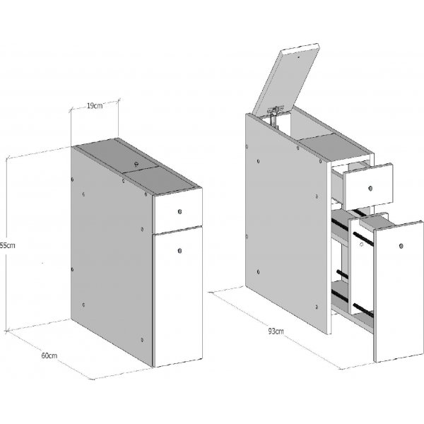Meuble de salle de bain intelligent - Blanc Meuble de salle de bain intelligent - Blanc