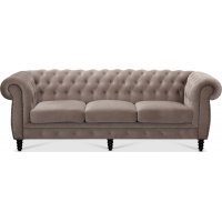 Chesterfield Cambridge 3-sits - Ljusgrå sammet Chesterfield Cambridge 3-sits - Ljusgrå sammet