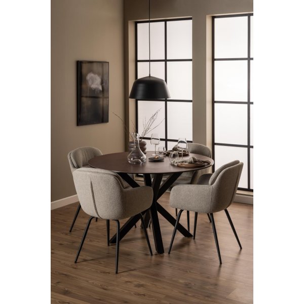 Heaven matbord 119 cm - Brun/matt svart