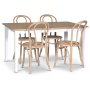 Fr matgrupp; matbord 140x90 cm - Vit / oljad ek med 4 st Danderyd No.18 stolar Whitewash