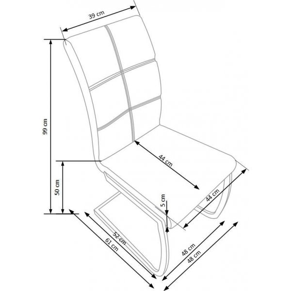 Chaise Annemarie - Gris clair/chrome Chaise Annemarie - Gris clair/chrome
